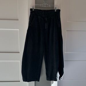 Free People Black Wide Leg Pants